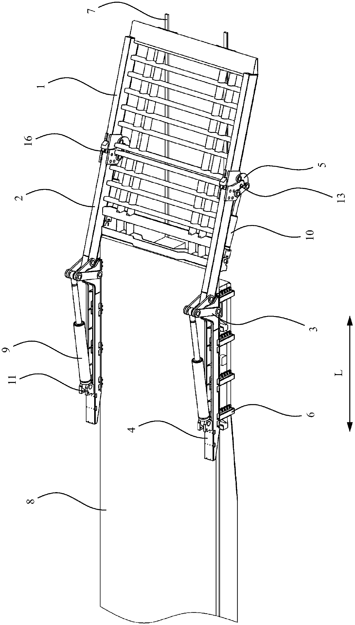 Railway flatcar transfer bridge device