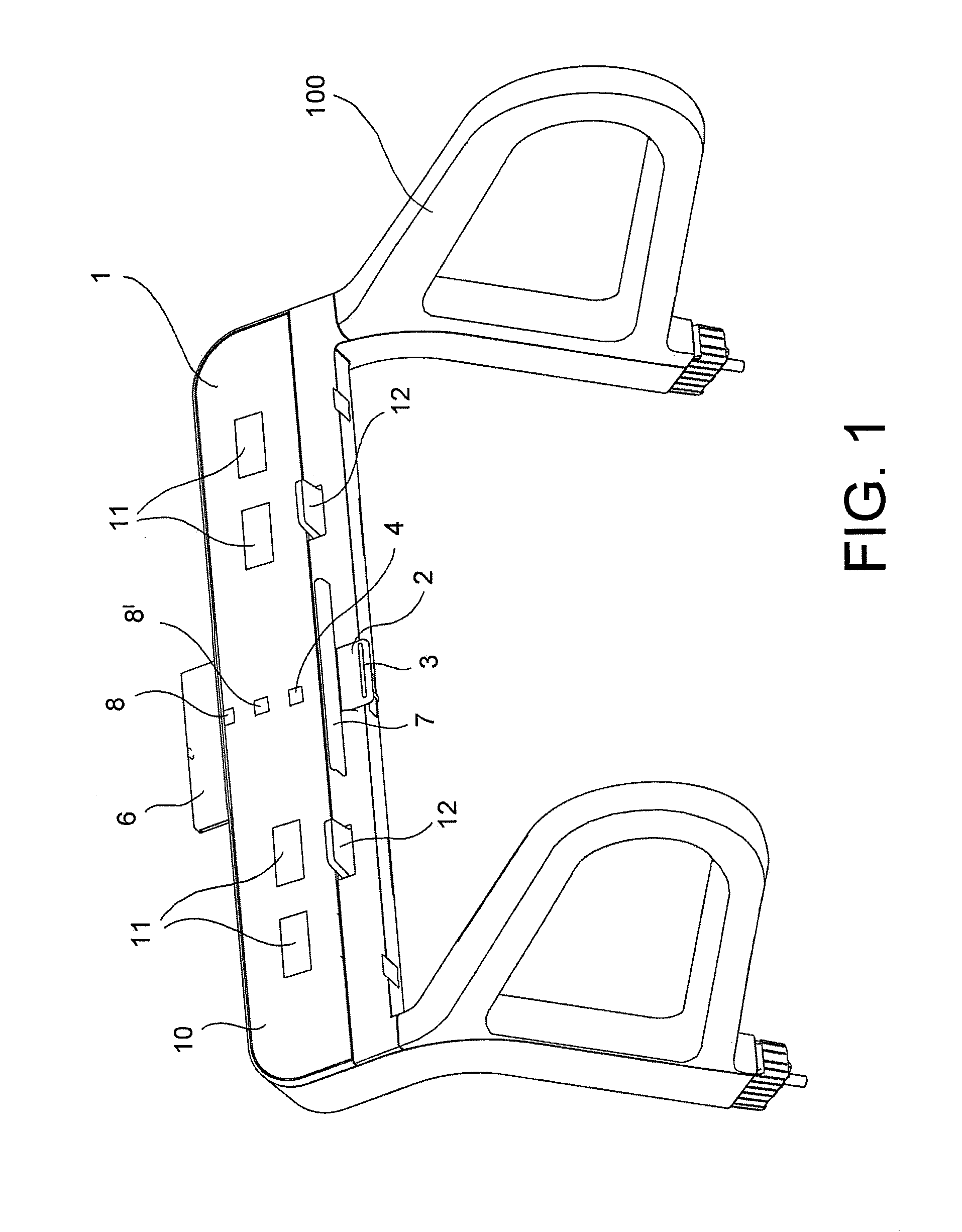 Control interface of an exercising machine suitable to assume operating modes