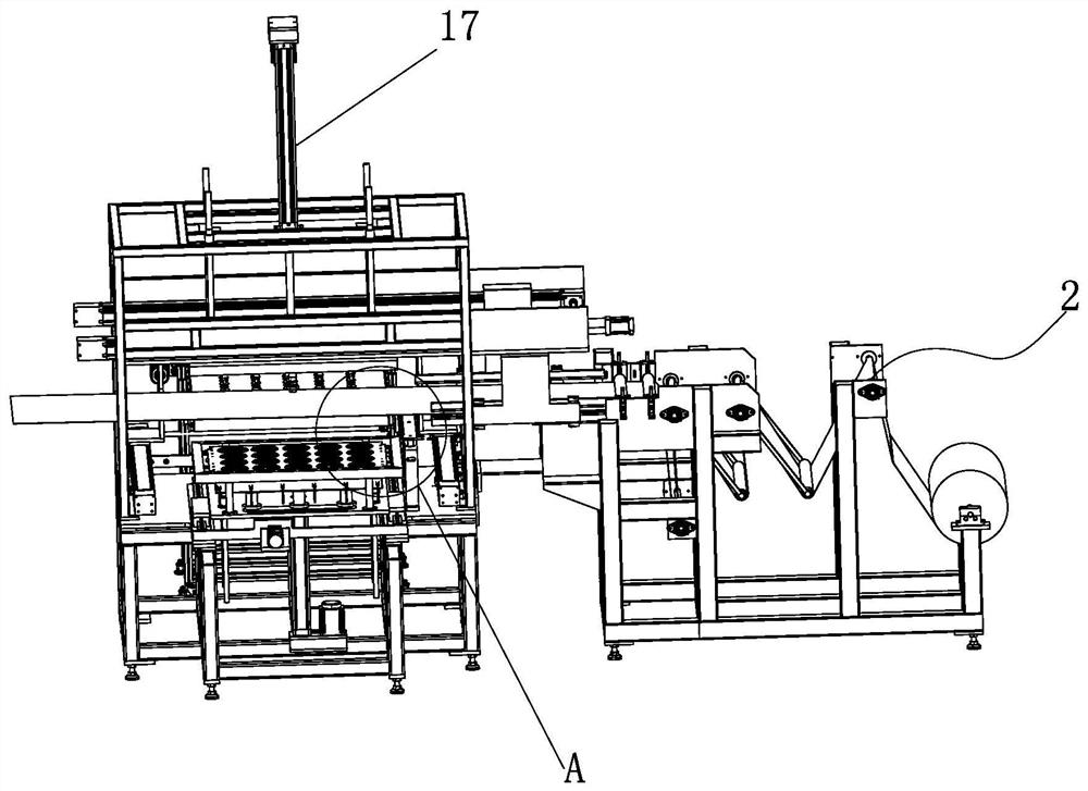 Paper pulp container film covering method, equipment and production line