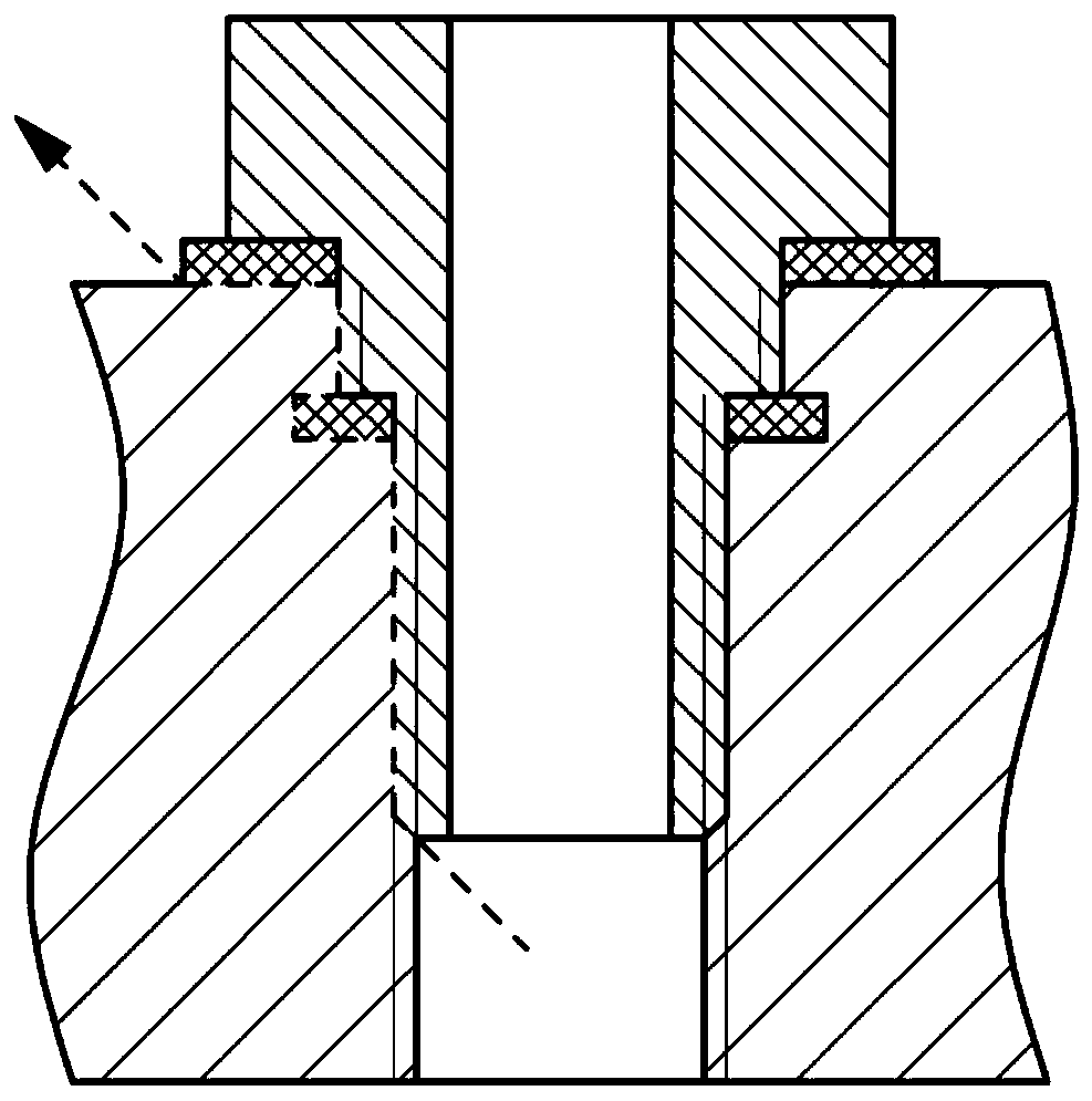 Novel hot stamping die cooling pipe sealing device