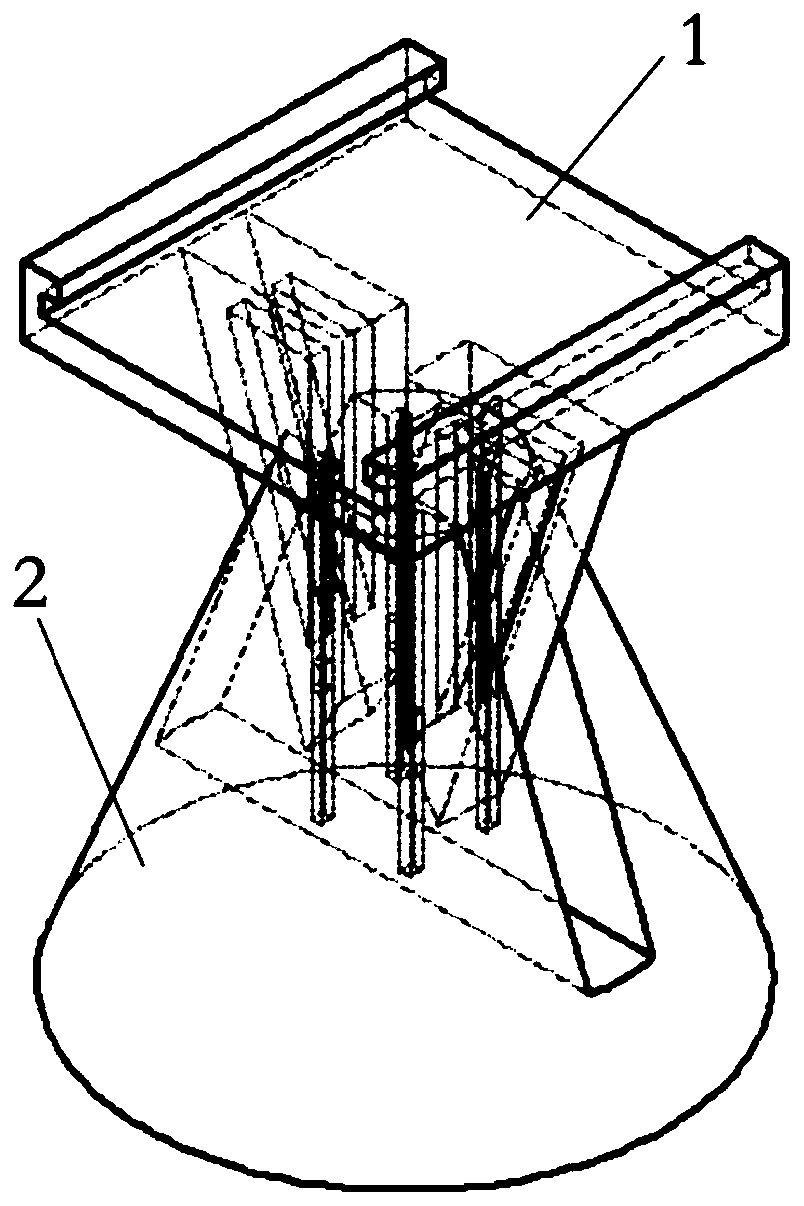 Compression type concrete uniaxial tensile test fixture and test method