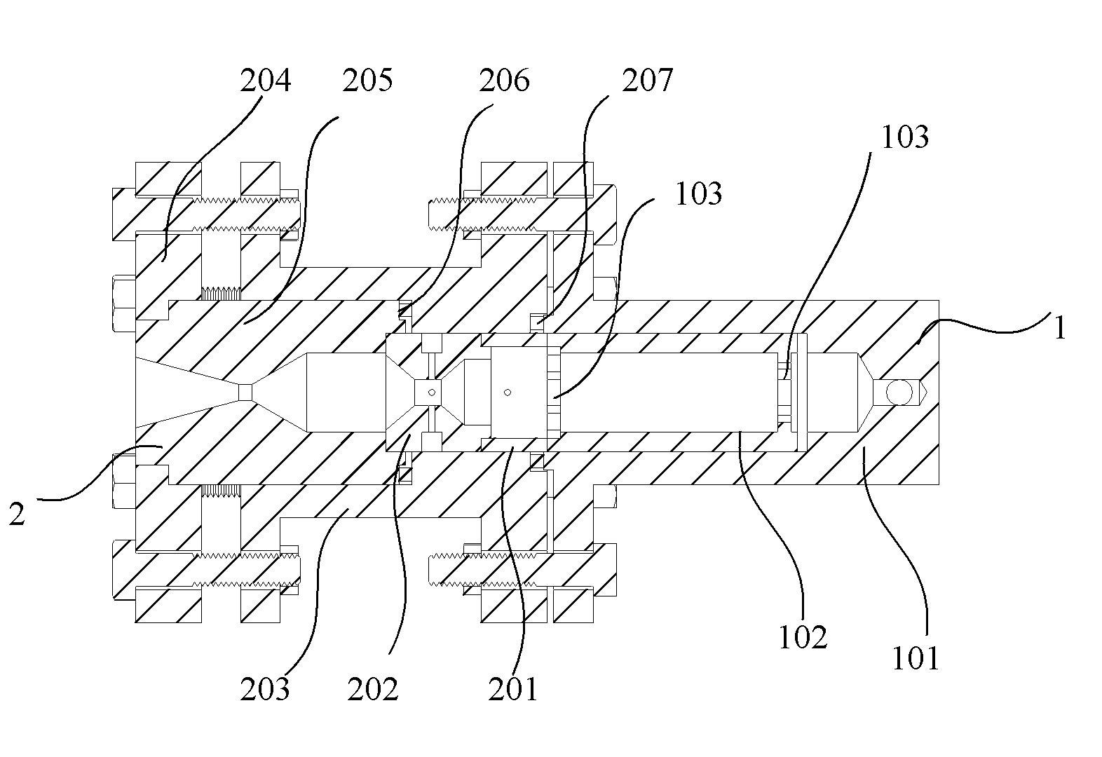 Thruster of hydrogen-oxygen catalytic ignition mini rocket