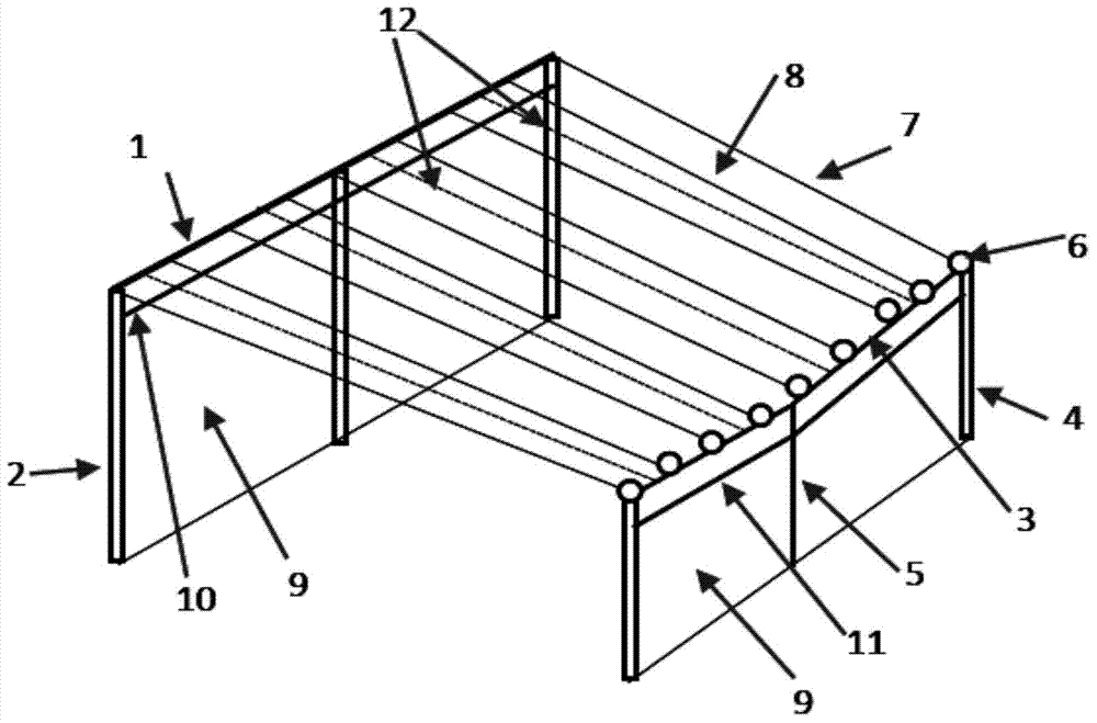 Cable membrane greenhouse and building method thereof
