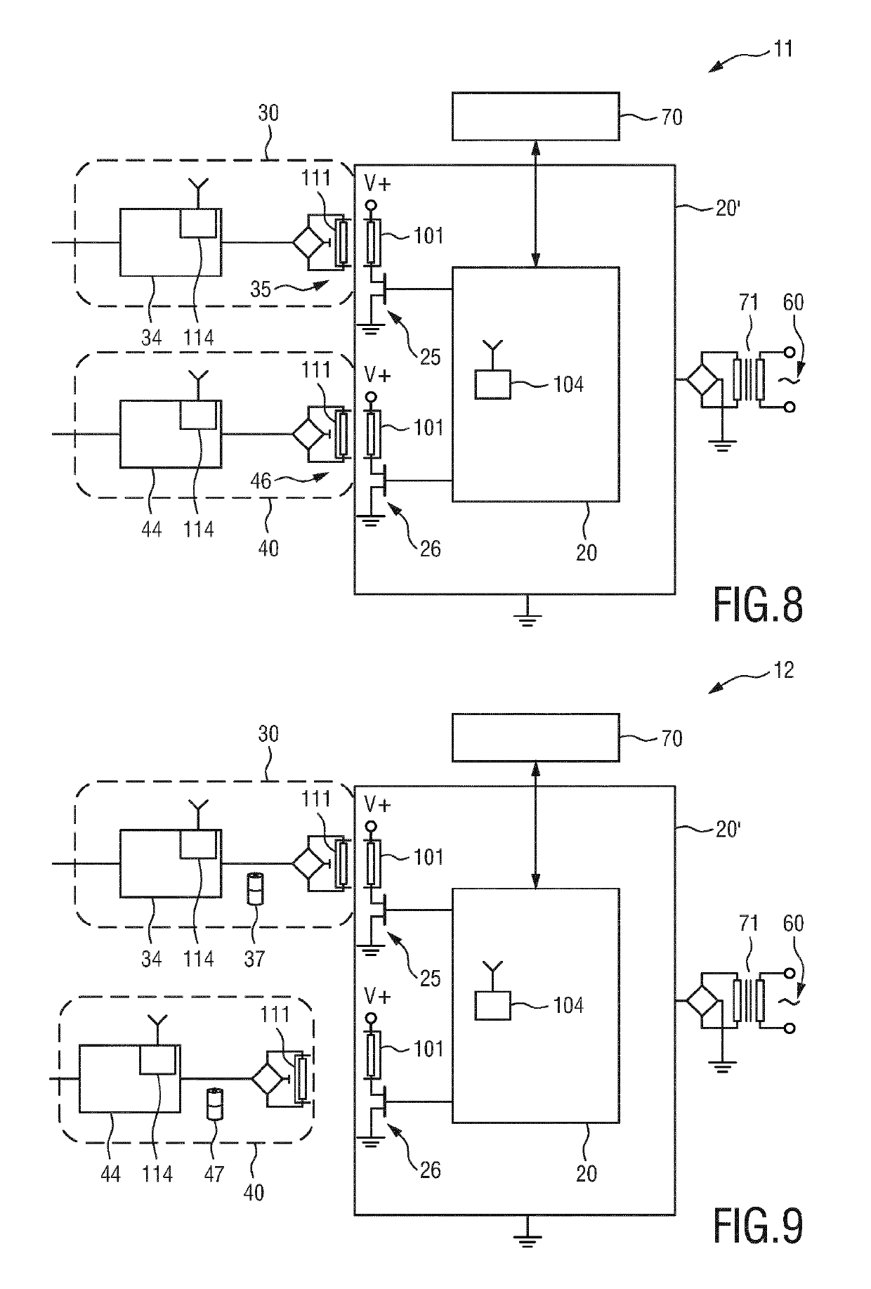 Connector and device for wireless transmission of data and power