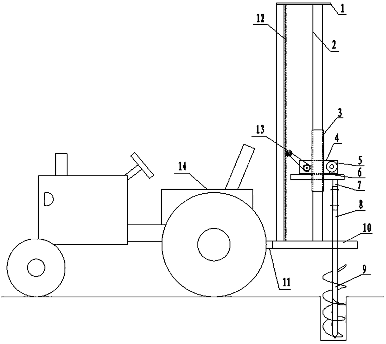 Movable vertical-lifting ice drilling device and method