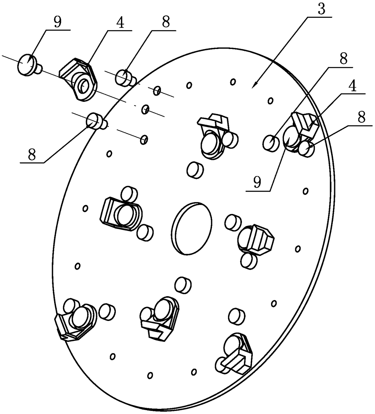 Crushing device for processing kitchen wastes