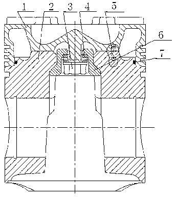 Steel crown and aluminium skirt piston