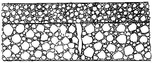 Invisible crack welding material for pavement base and construction technology for welding material