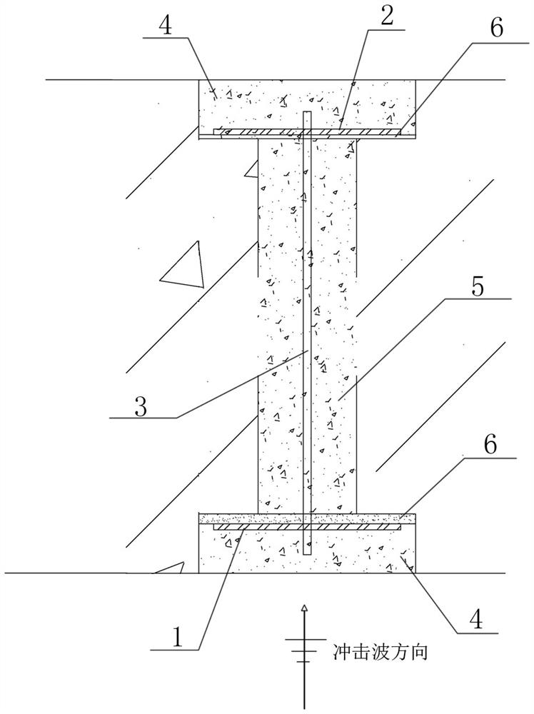 Plugging structure and plugging method for small-section deep hole in civil air defense overhead wall