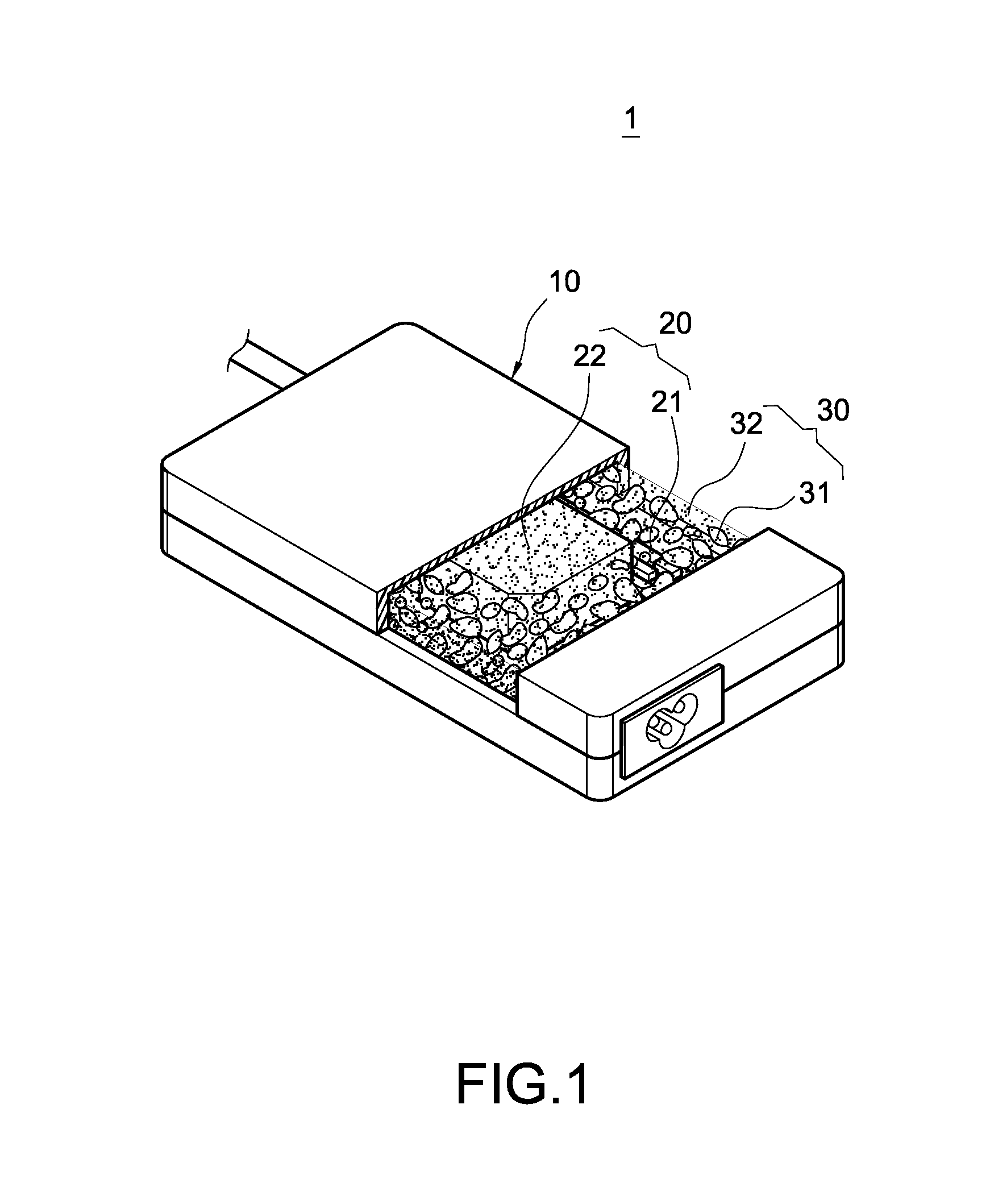 Power supply with solid insulating substance