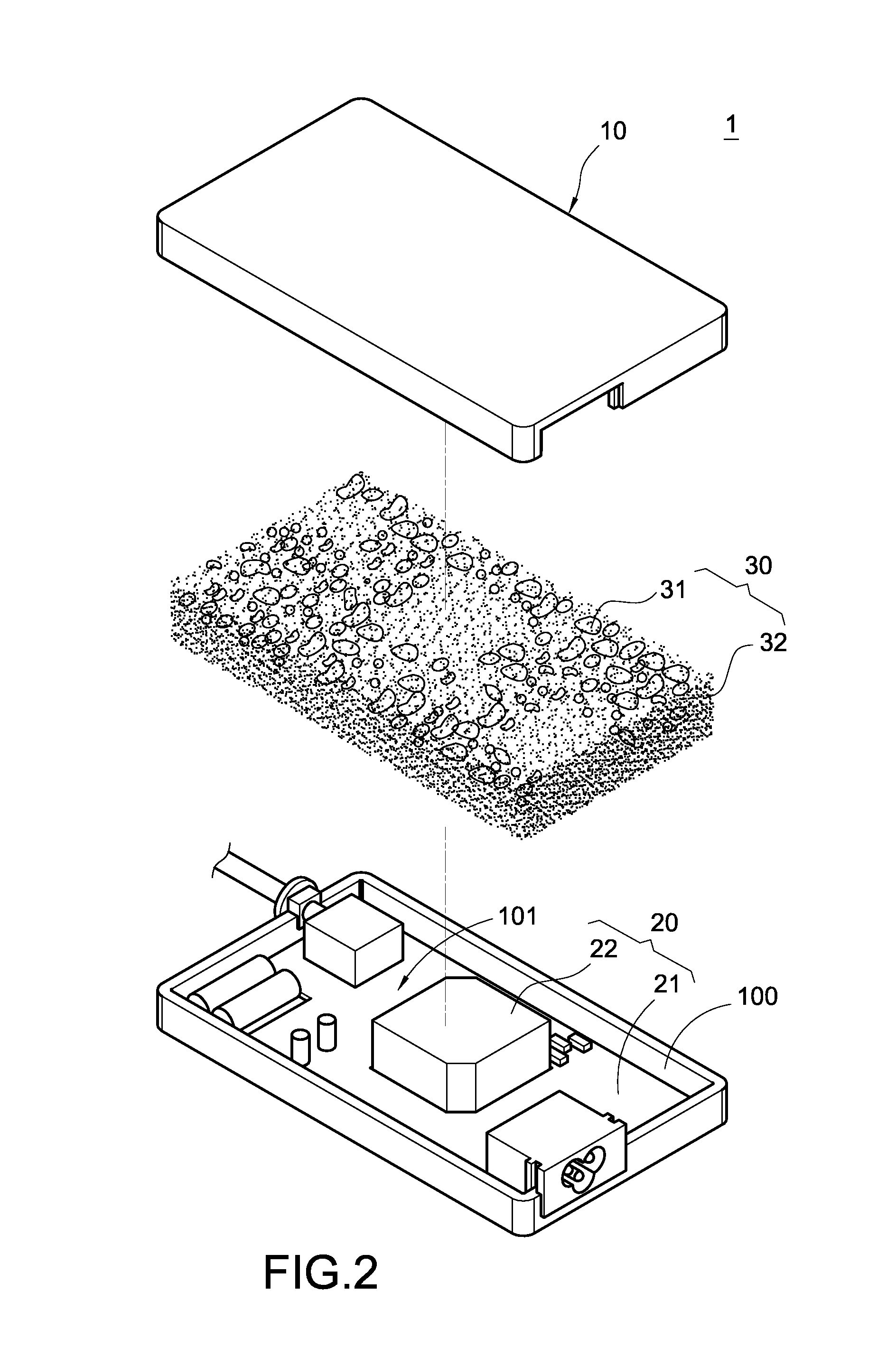 Power supply with solid insulating substance