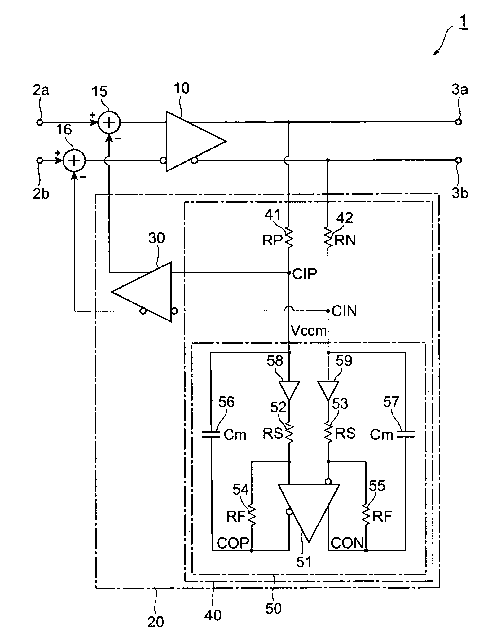 Differential circuit providing a function to cancel input offset voltage