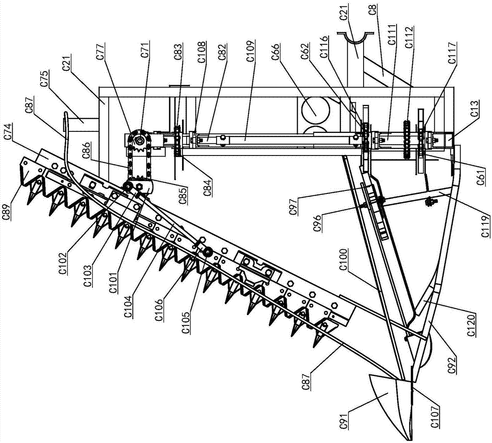 Vertical windrower dividing device