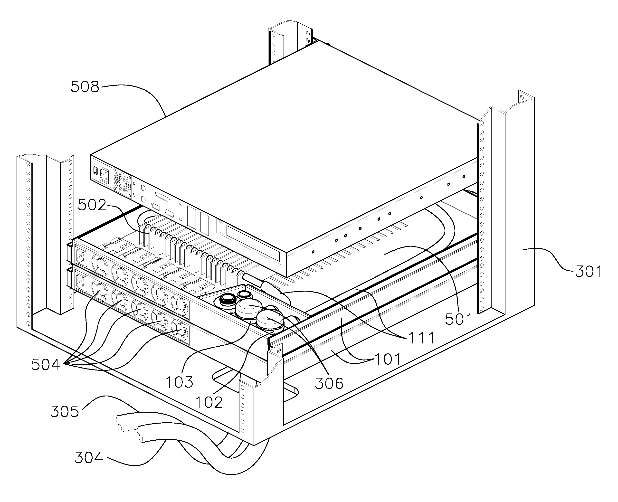 System and method for flowing fluids through electronic chassis modules