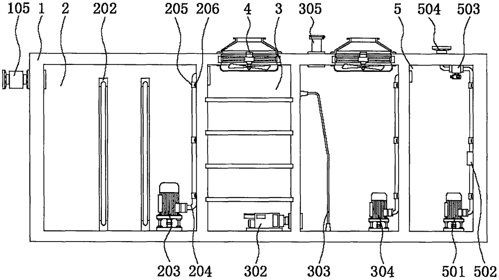 Domestic sewage treatment equipment with recycling and storing structure for water treatment