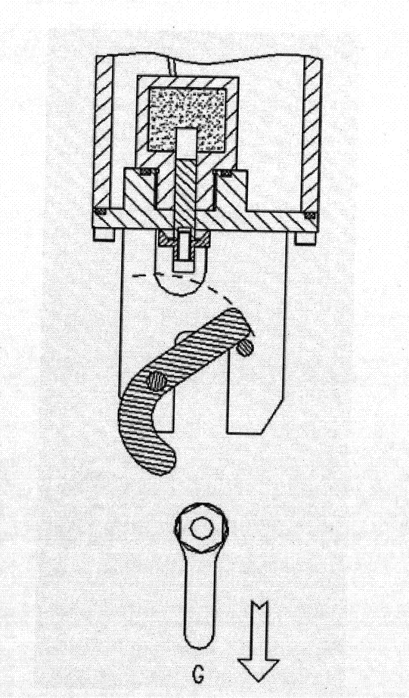 Acoustic releaser actuating mechanism capable of cutting cable