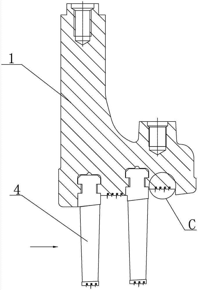 A kind of supercritical steam turbine pre-twisted guide vane assembly method