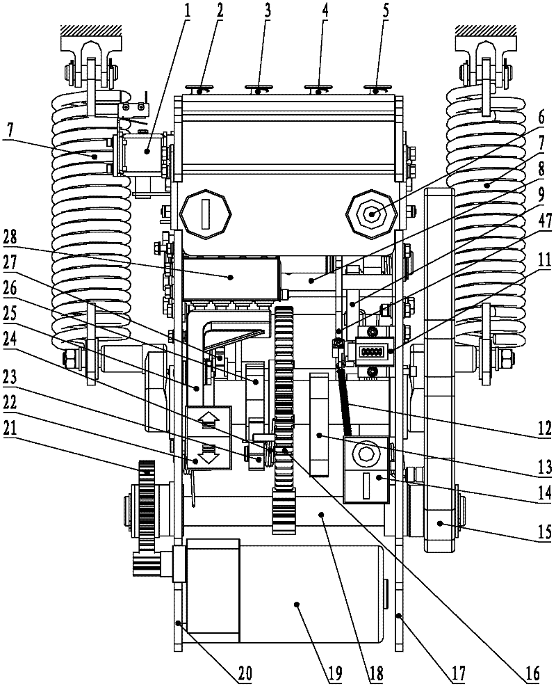 Circuit-breaker spring actuating mechanism