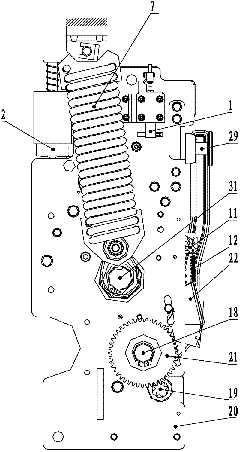 Circuit-breaker spring actuating mechanism