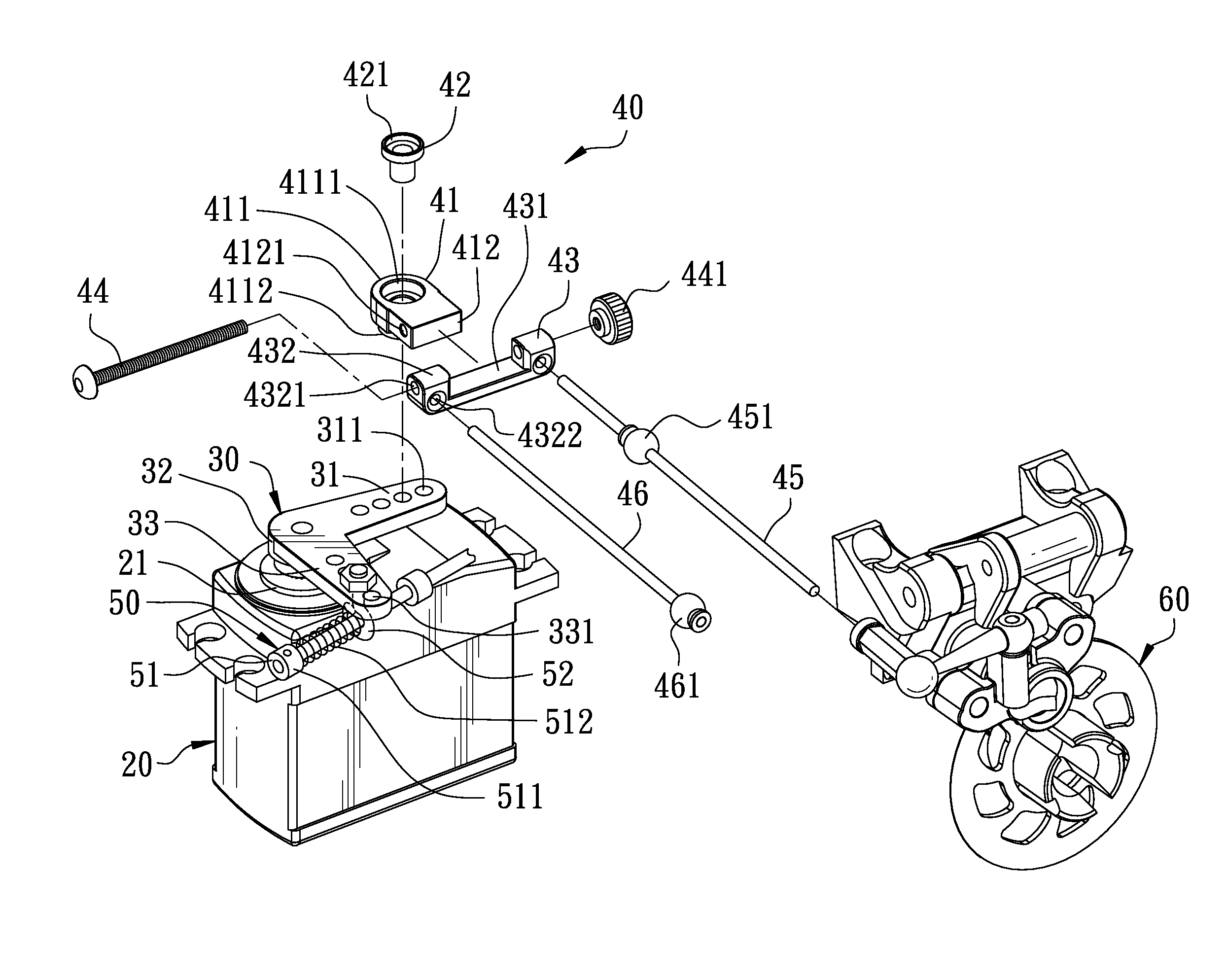 Braking ratio device for a remote control model car