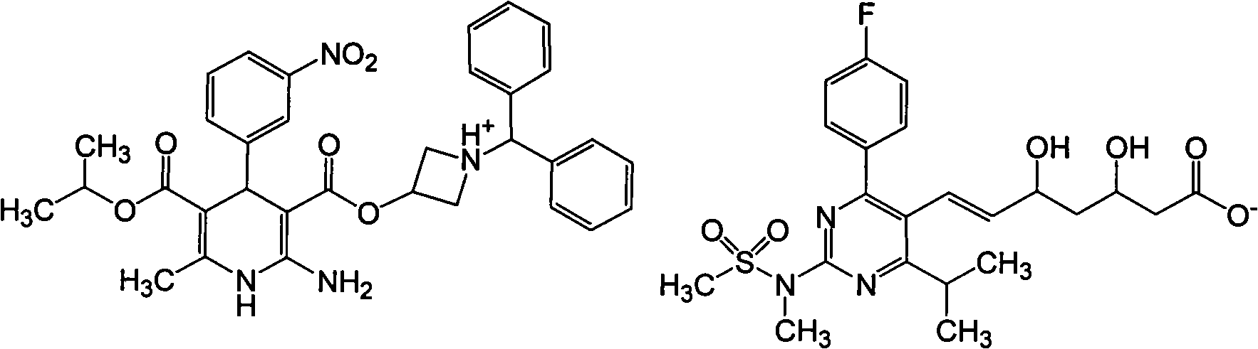 Rosuvastatin azelnidipine composition