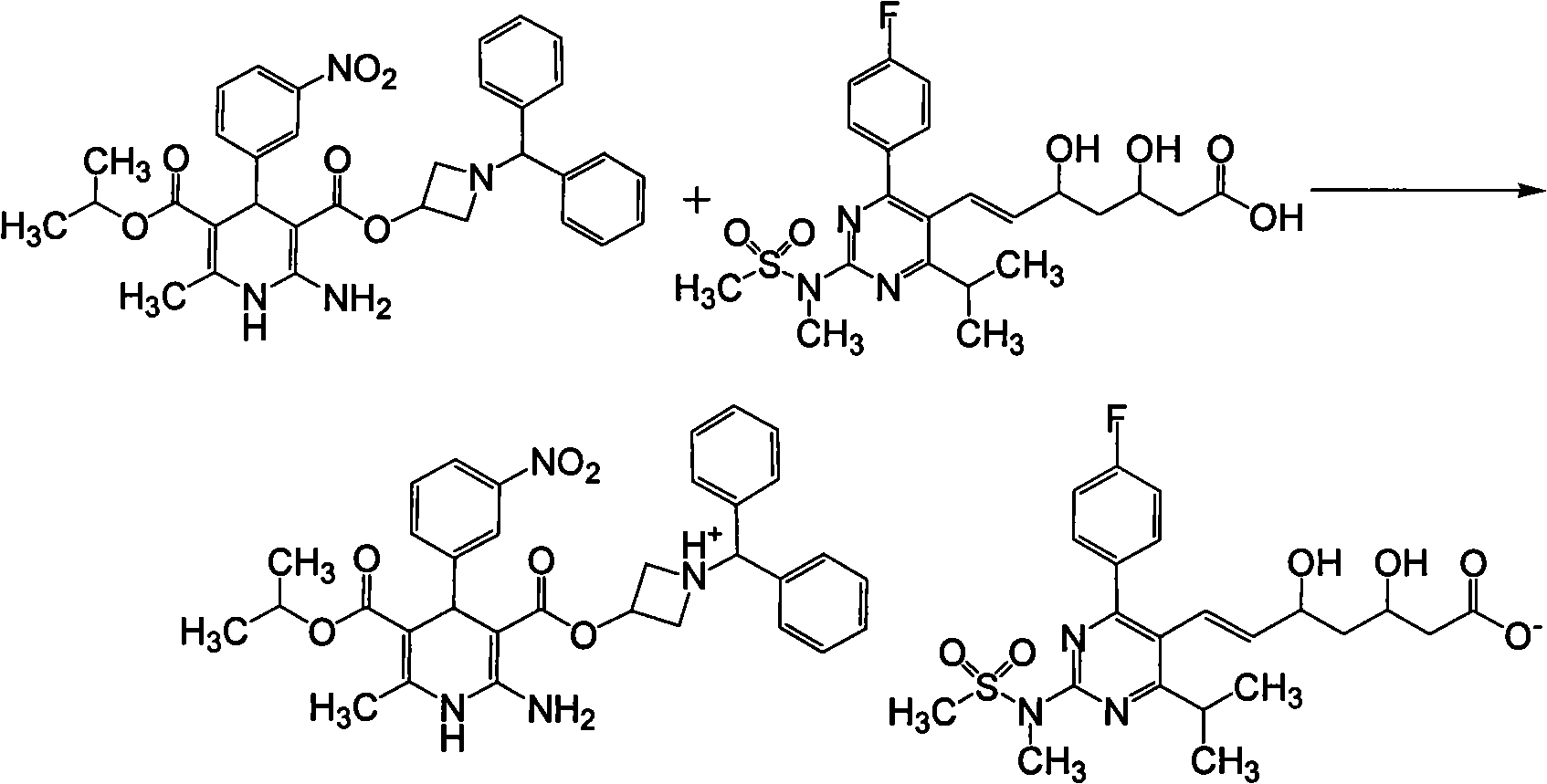 Rosuvastatin azelnidipine composition