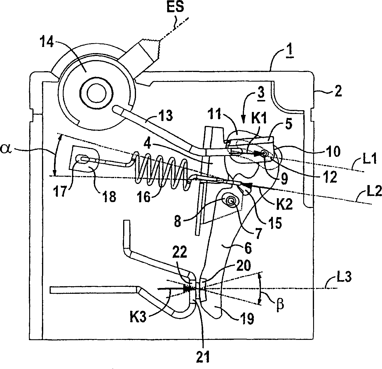 Switching device comprising switch lock