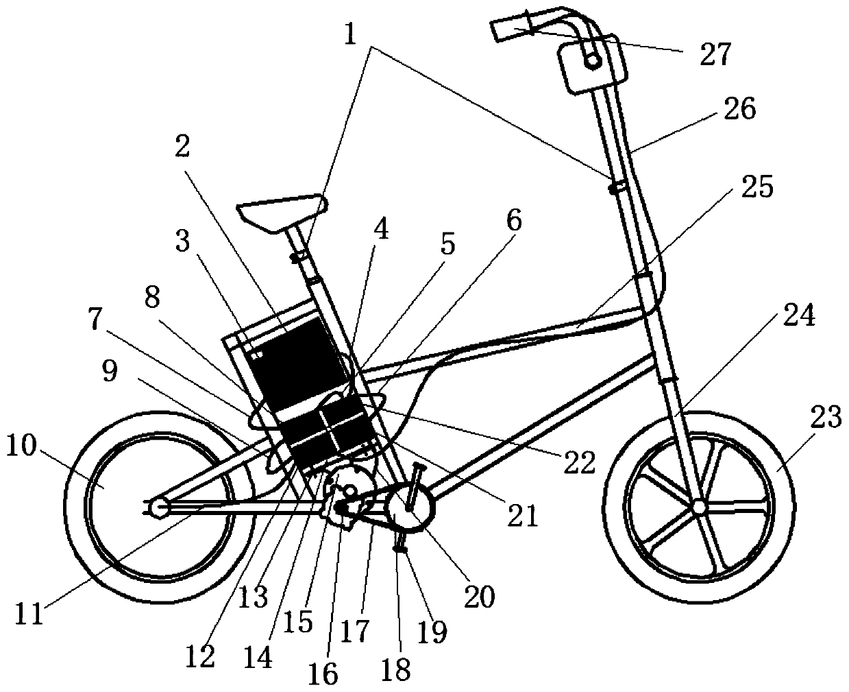Automatic charging device through pedaling during driving of electric vehicle