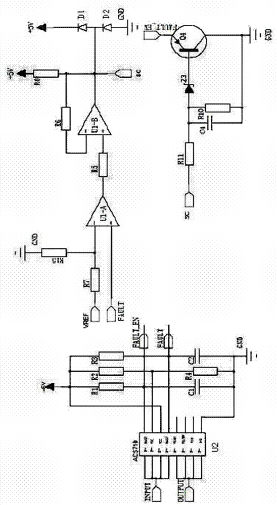 ACS710 based frequency converter overcurrent protection circuit and method
