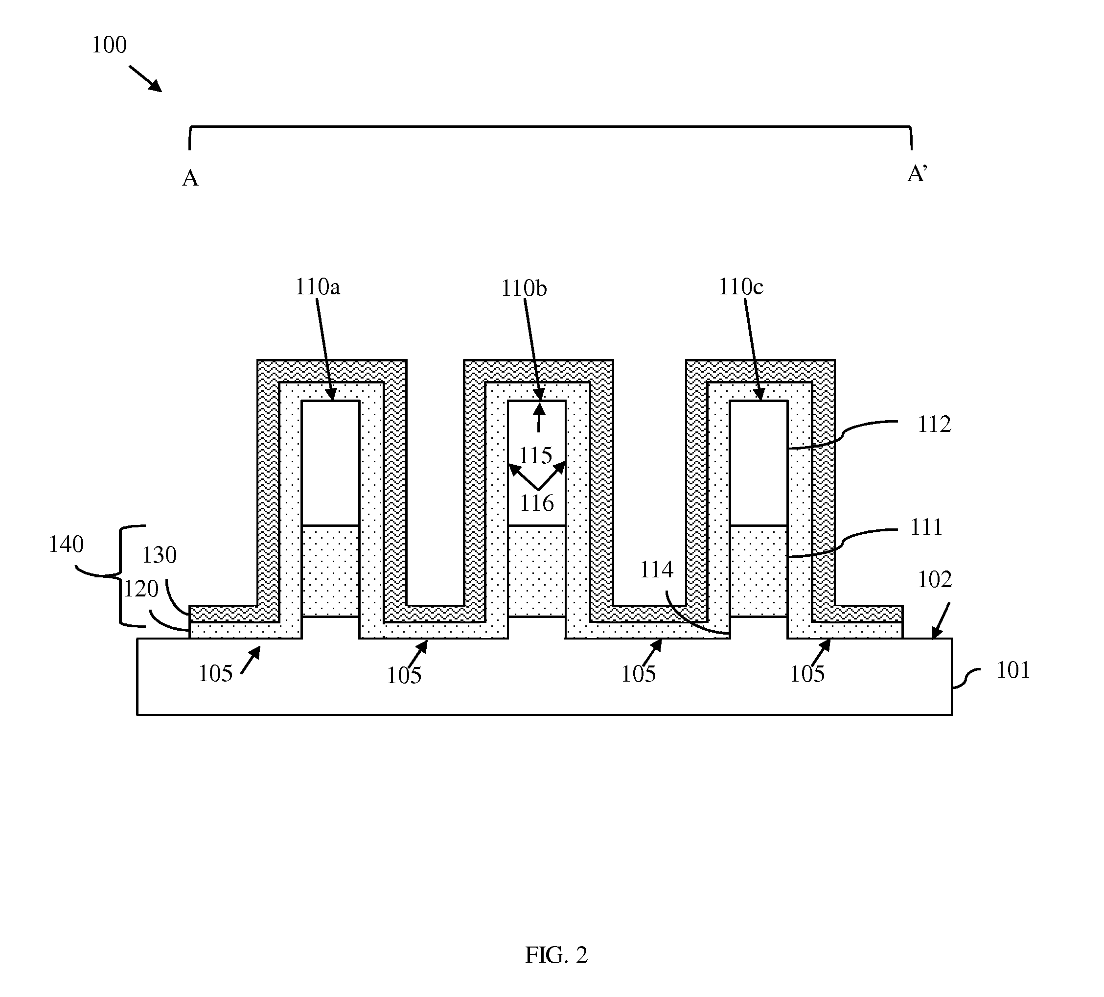 Non-planar capacitor and method of forming the non-planar capacitor