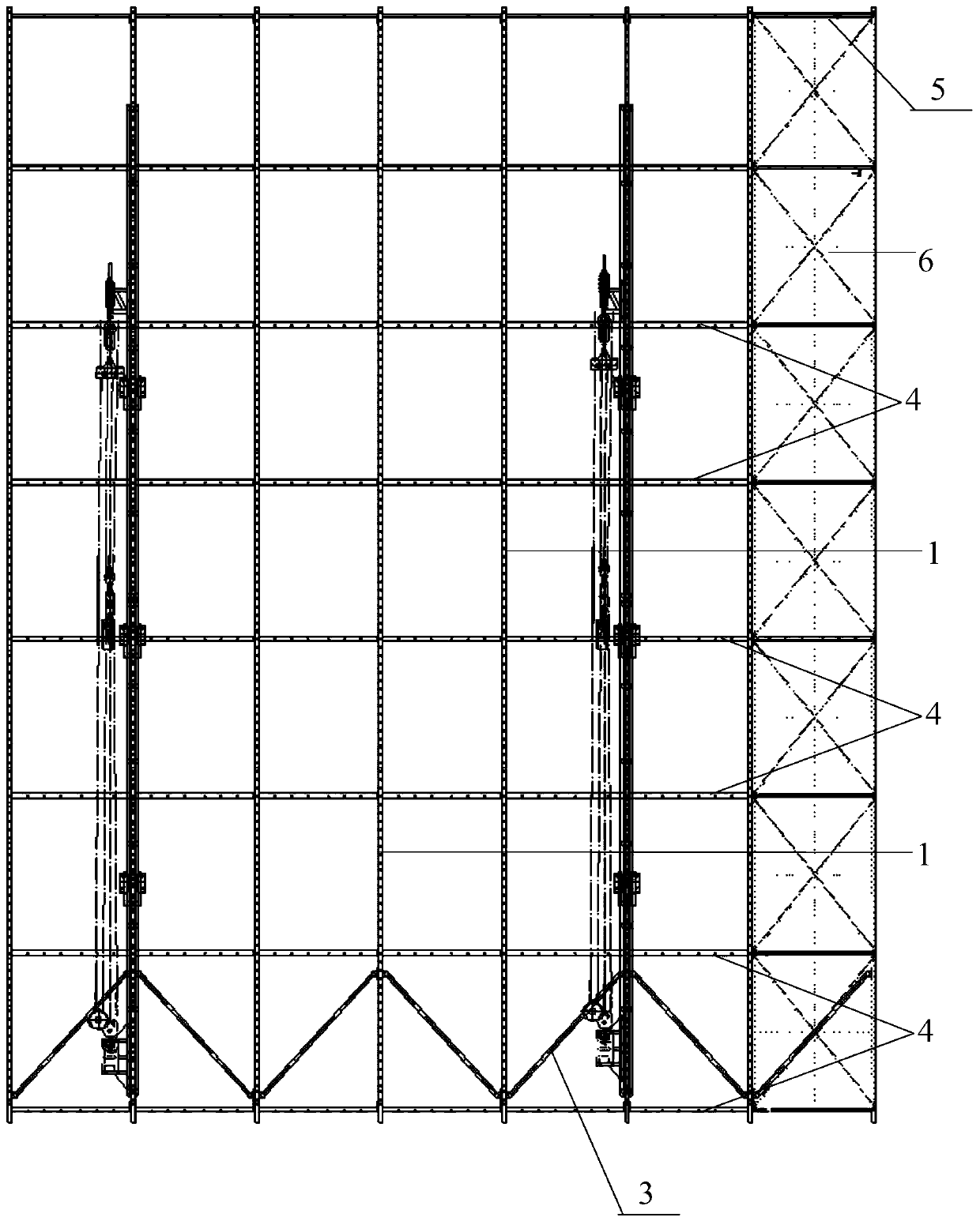 Attached lifting type aluminum alloy scaffolding