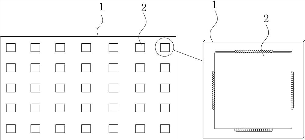 A large stainless steel pool module isolation pad welding device and its welding method