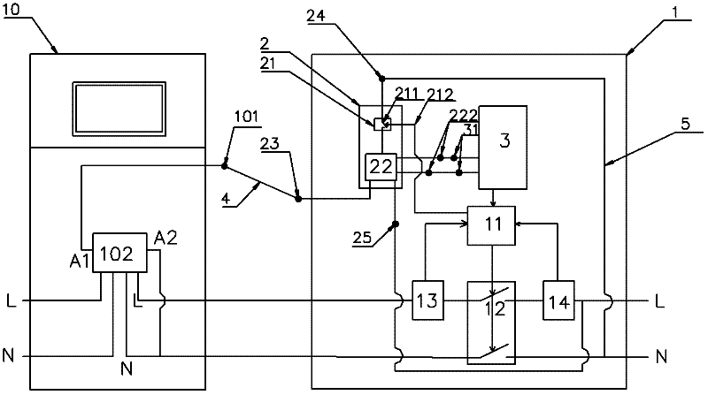 Special molded case circuit breaker for prepayment electric energy meter