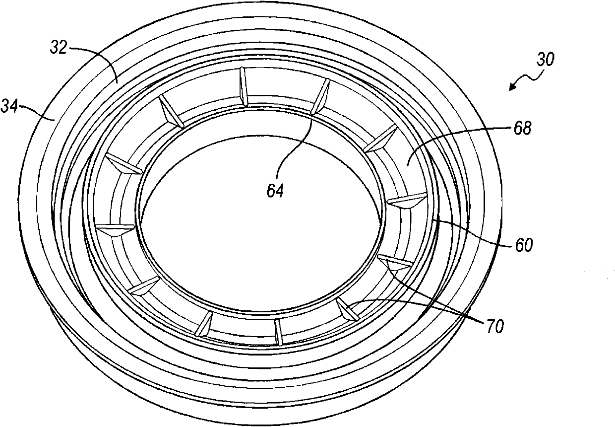 Anti-roll ribbed seal