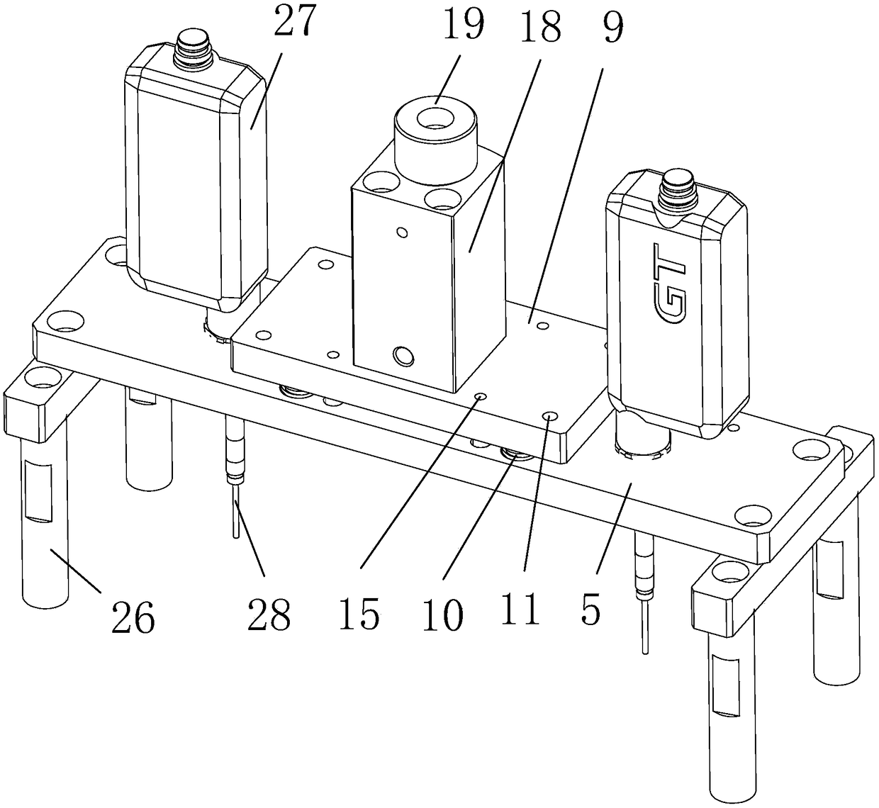 Fingerprint module station height measuring mechanism and station height measuring method