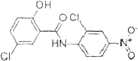 Composition of niclosamide/niclosamide ethanol amine salt effervescent tablet as well as method and application thereof