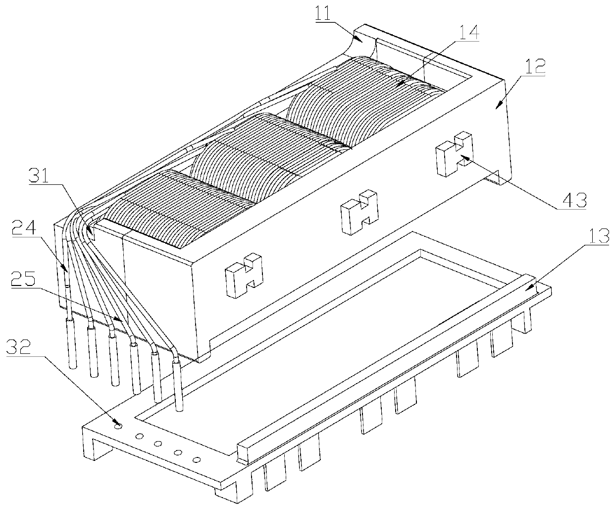 5G integrated three-phase transformer structure