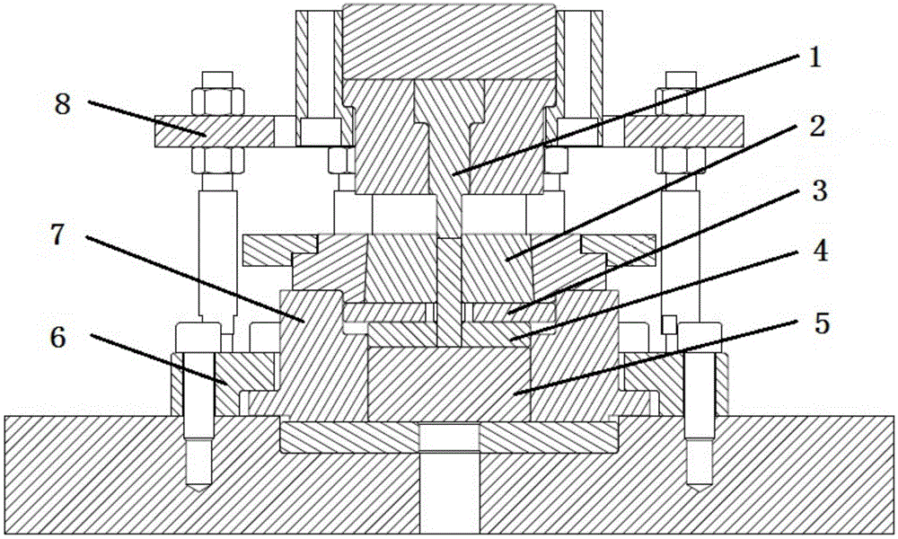 Oil pump gear shaft precision forging forming die and forming method