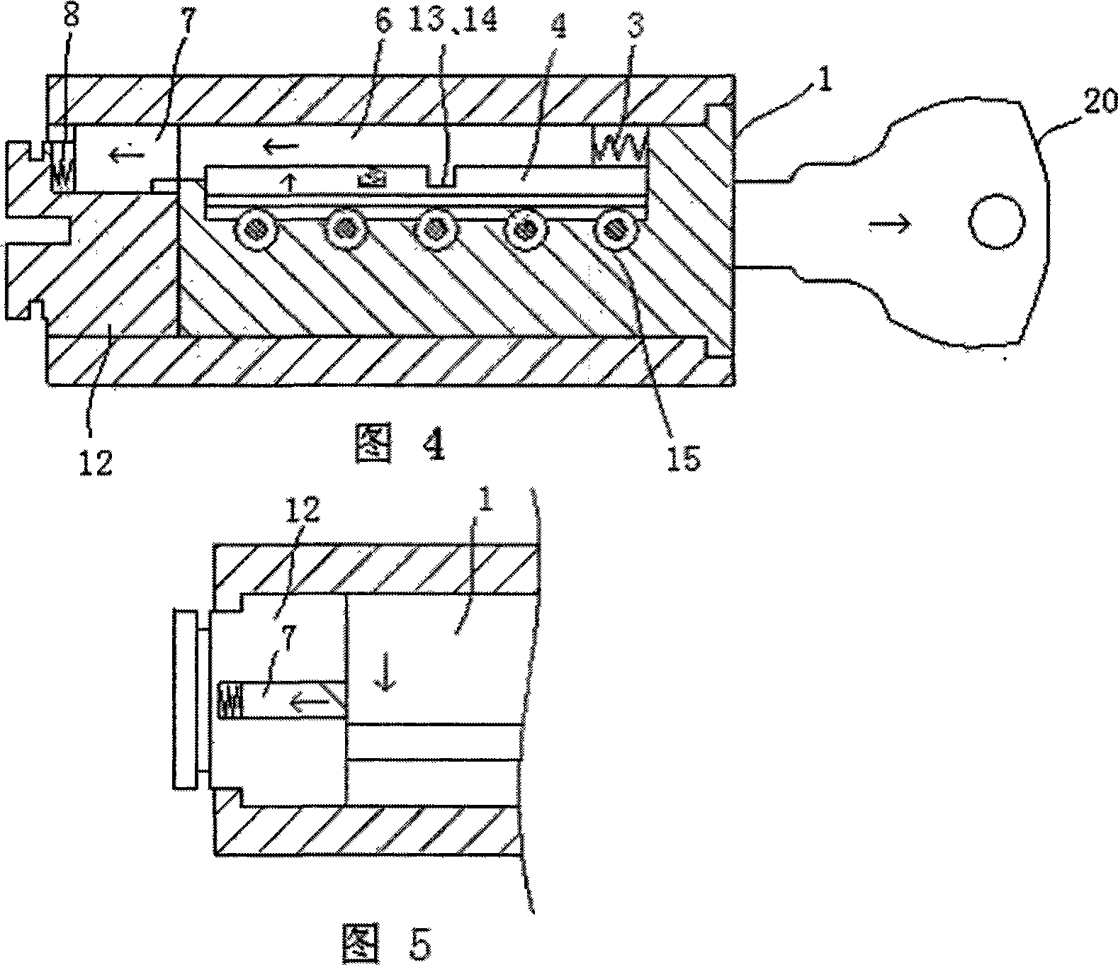 Lock head with lock pin capable of idling