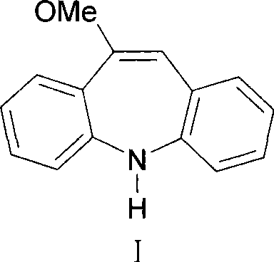 Chemical synthesis method of 10-methoxyl-5H-dibenz[b,f]azapine