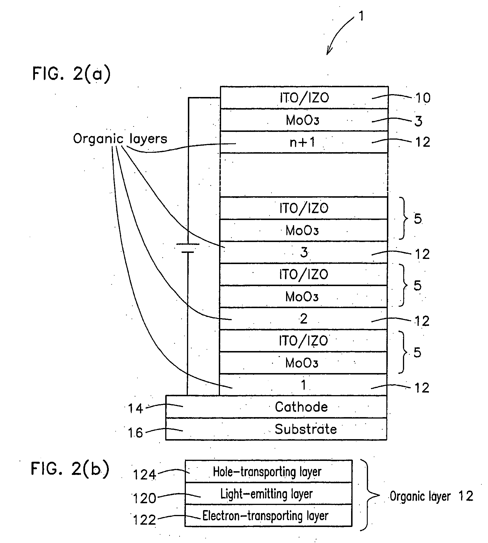 Top-emitting multi-photon OLED panel