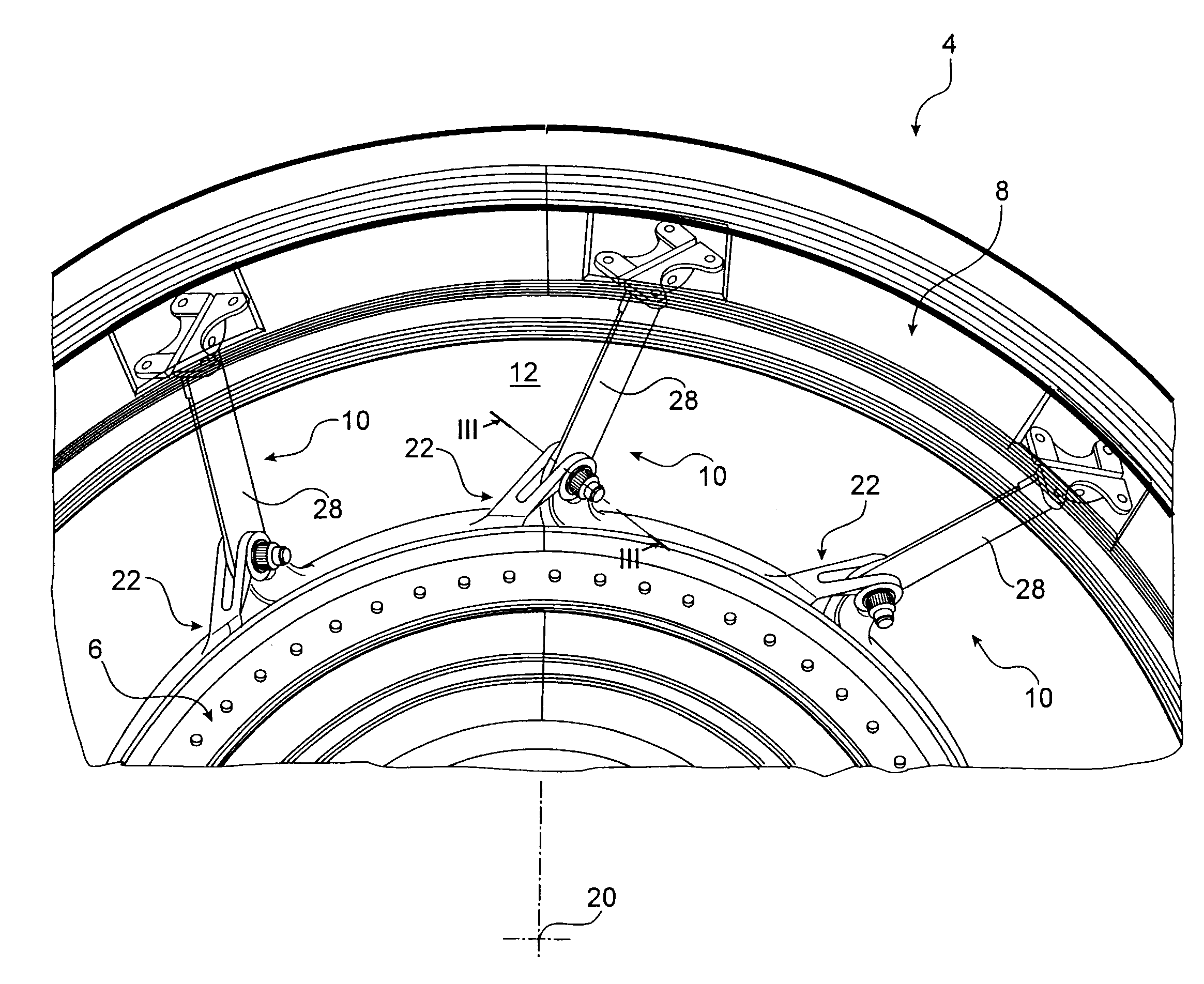 Joining device for joining two assemblies, for example for a stator of a turbomachine
