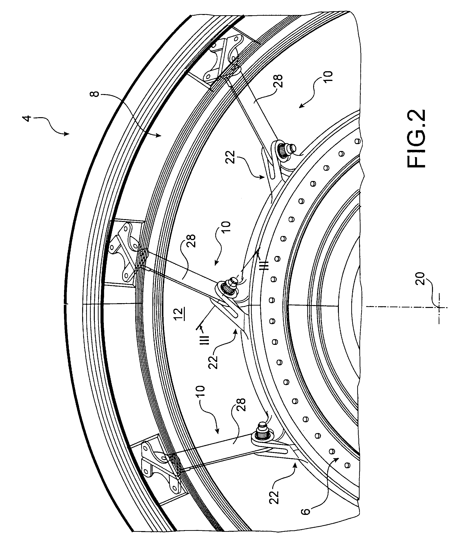 Joining device for joining two assemblies, for example for a stator of a turbomachine