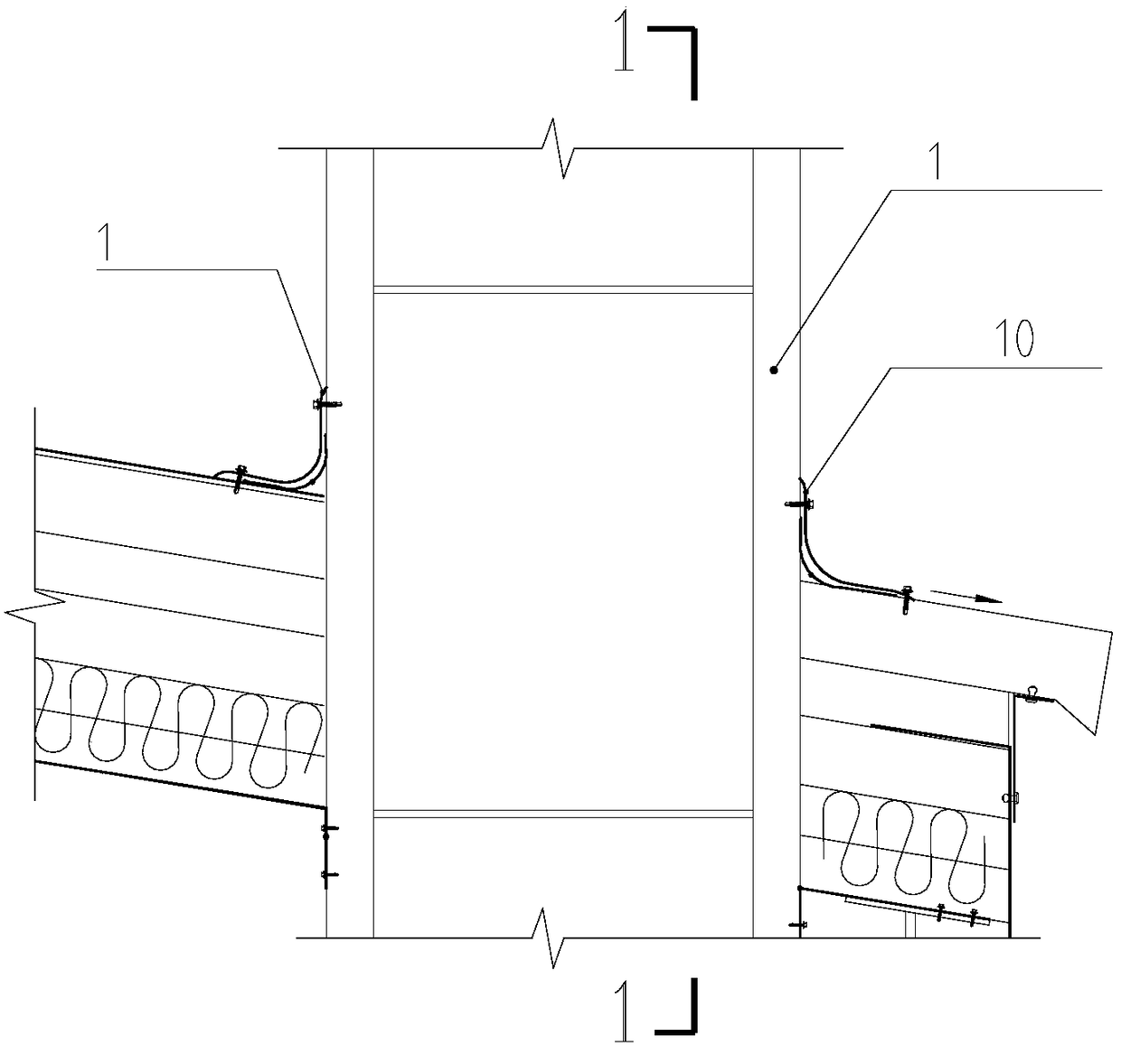 A roof-through building structure used for substation gis room