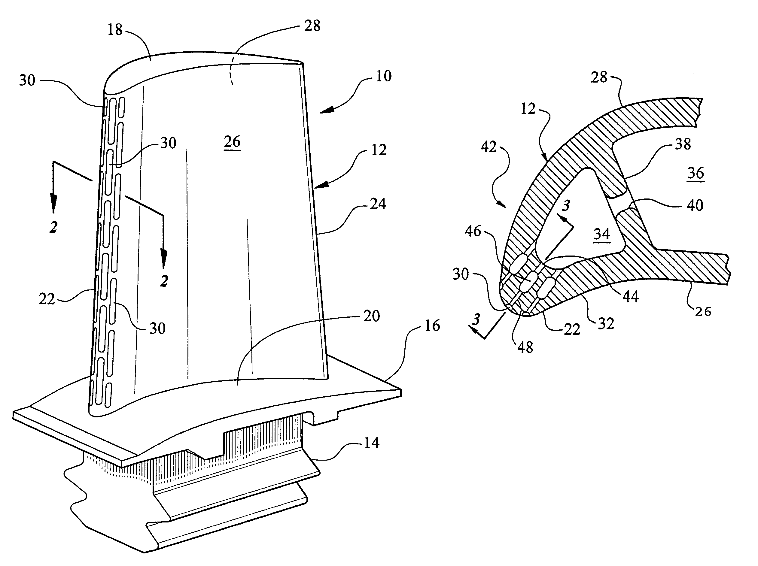 Leading edge diffusion cooling of a turbine airfoil for a gas turbine engine