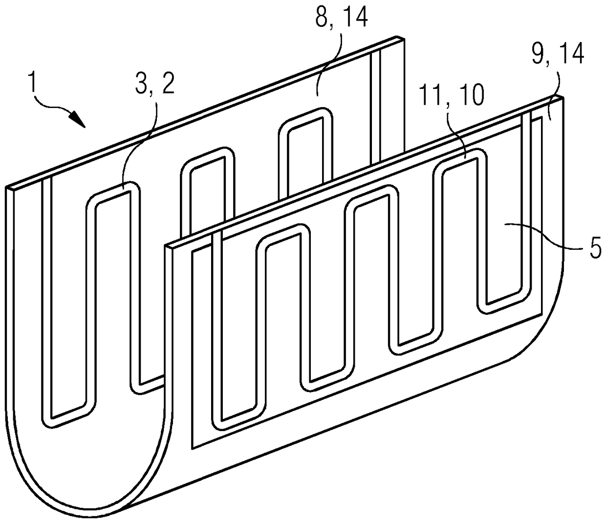 Sensing element for a measurement system suitable for dielectric impedance spectroscopy