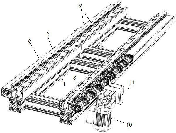 Double-support roller line