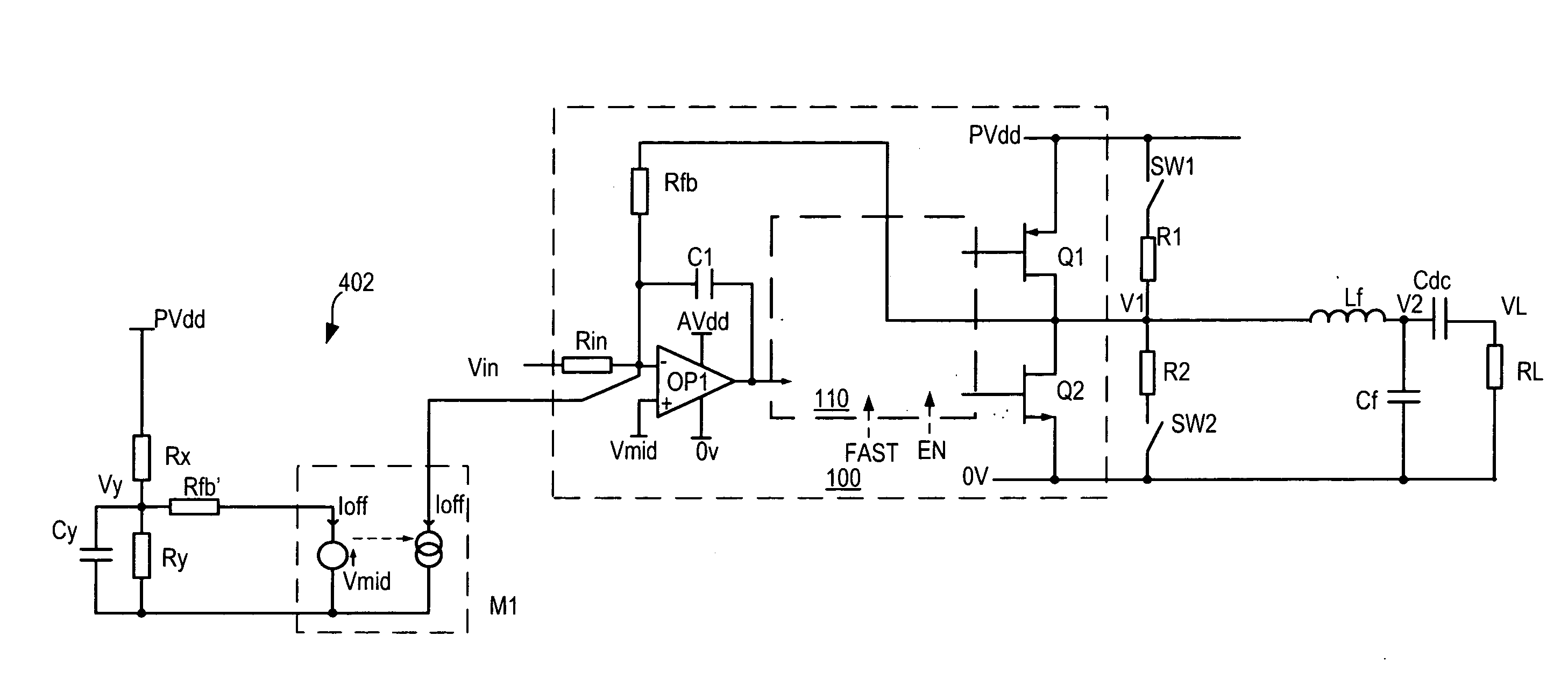 Amplifier circuits, methods of starting and stopping amplifier circuits