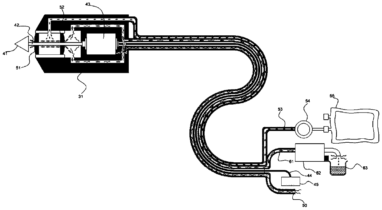 Rotary transmission guide pipe with power source capable of being placed in human body