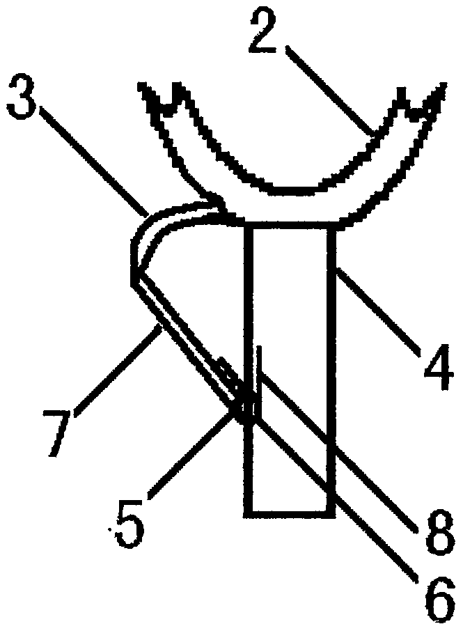 Hook of clothing supporting rod in preventing hooking and hanging clothing structure